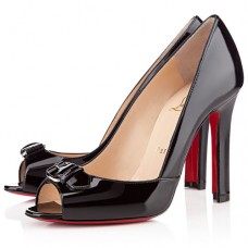 Escarpins Christian Louboutin Openbelt 100 mm à bout ouvert noirs Escarpins Christian Louboutin Openbelt 100 mm à bout ouvert noirs
