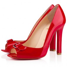 Escarpins Christian Louboutin Openbelt 100 mm à bout ouvert rouges