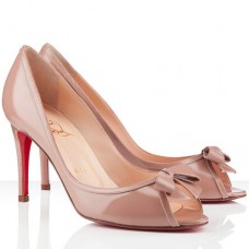 Escarpins Christian Louboutin Milady 80 mm à bout ouvert couleur chair