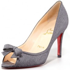 Escarpins Christian Louboutin Milady 80 mm à bout ouvert, gris clair Escarpins Christian Louboutin Milady 80 mm à bout ouvert, gris clair