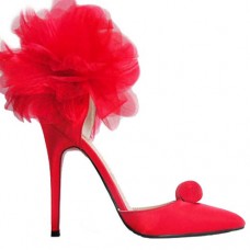 Escarpins Christian Louboutin Eugénie 120 mm Rouge Occasion Spéciale