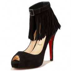 Escarpins Christian Louboutin Short Tina Fringe 120 mm Noir pour occasions spéciales Escarpins Christian Louboutin Short Tina Fringe 120 mm Noir pour occasions spéciales