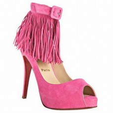 Escarpins Christian Louboutin Short Tina à franges 120 mm Rose Occasion Spéciale Escarpins Christian Louboutin Short Tina à franges 120 mm Rose Occasion Spéciale