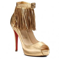 Escarpins Christian Louboutin Short Tina Fringe 120 mm Or pour occasions spéciales