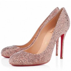 Escarpins Christian Louboutin Fifi Strass 100 mm Nude Occasion Spéciale