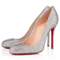 Escarpins Christian Louboutin Fifi Strass 100 mm argentés Escarpins Christian Louboutin Fifi Strass 100 mm argentés