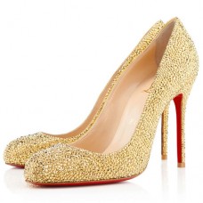 Escarpins Christian Louboutin Fifi Strass 100 mm jaunes Escarpins Christian Louboutin Fifi Strass 100 mm jaunes