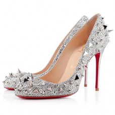 Escarpins Christian Louboutin Fifi Strass 100 mm argentés Escarpins Christian Louboutin Fifi Strass 100 mm argentés