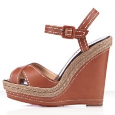 Escarpins compensés Christian Louboutin Almeria 120 mm Fauve