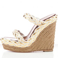 Escarpins compensés Christian Louboutin Cadena Tresse 140 mm blancs