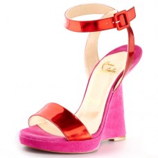 Escarpins compensés Christian Louboutin Djaldos Spechio Colorblock roses Escarpins compensés Christian Louboutin Djaldos Spechio Colorblock roses