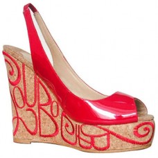 Escarpins compensés Christian Louboutin Marpop 120 mm rouges Escarpins compensés Christian Louboutin Marpop 120 mm rouges