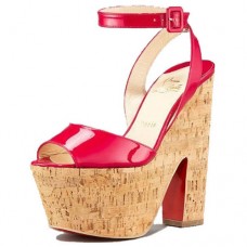 Escarpins compensés Christian Louboutin Super Dombasle 140 mm rouges Escarpins compensés Christian Louboutin Super Dombasle 140 mm rouges