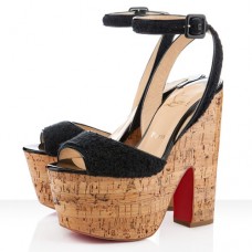 Escarpins compensés Christian Louboutin Super Dombasle 140 mm noirs Escarpins compensés Christian Louboutin Super Dombasle 140 mm noirs