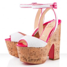 Escarpins compensés Christian Louboutin Super Dombasle 140 mm blancs Escarpins compensés Christian Louboutin Super Dombasle 140 mm blancs