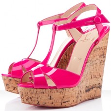 Escarpins compensés Christian Louboutin Marina Liège 140 mm roses Escarpins compensés Christian Louboutin Marina Liège 140 mm roses