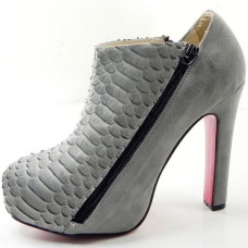 Bottines Christian Louboutin 4A 120 mm grises