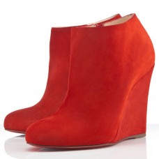 Bottines Christian Louboutin Belle Zeppa 100 mm rouges