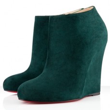 Bottines Christian Louboutin Belle Zeppa 100 mm vertes