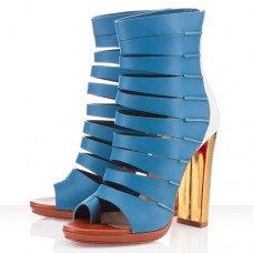 Bottines Christian Louboutin Decoupata 120 mm bleues Bottines Christian Louboutin Decoupata 120 mm bleues