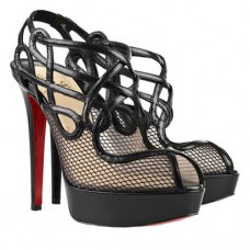 Bottines Christian Louboutin Brandaplato 140 mm noires Bottines Christian Louboutin Brandaplato 140 mm noires