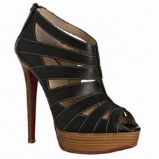 Bottines Christian Louboutin Piqué Cire 140 mm noires Bottines Christian Louboutin Piqué Cire 140 mm noires
