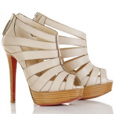 Bottines Christian Louboutin Piqué Cire 140 mm Beige Bottines Christian Louboutin Piqué Cire 140 mm Beige