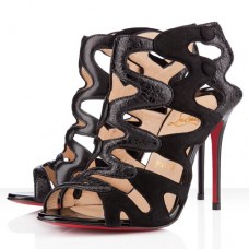 Bottines Christian Louboutin Valonana 100 mm noires Bottines Christian Louboutin Valonana 100 mm noires