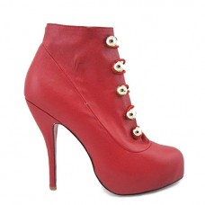Bottines Christian Louboutin Fifre Corset 120 mm rouges