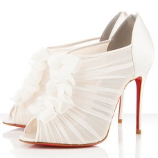 Bottines Christian Louboutin Canonita 100 mm blanches Bottines Christian Louboutin Canonita 100 mm blanches