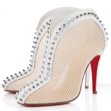 Bottines Christian Louboutin Bourriche 100 mm blanches Bottines Christian Louboutin Bourriche 100 mm blanches