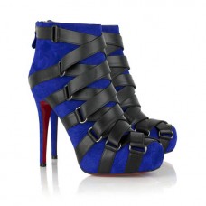 Bottines Christian Louboutin Nitoinimoi Bandage 120 mm bleu marine Bottines Christian Louboutin Nitoinimoi Bandage 120 mm bleu marine
