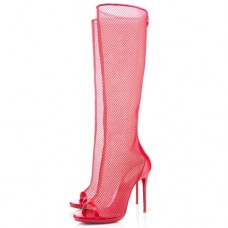 Christian Louboutin Alta Dentelle 120mm Bottes Rouge Christian Louboutin Alta Dentelle 120mm Bottes Rouge