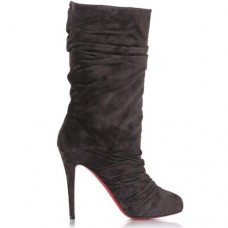 Bottes Christian Louboutin Velours Scrunch 100 mm Chocolat Bottes Christian Louboutin Velours Scrunch 100 mm Chocolat