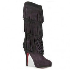 Bottes Christian Louboutin Forever Tina 140 mm, couleur parme foncé