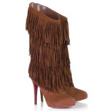 Bottes Christian Louboutin Forever Tina 140 mm marron