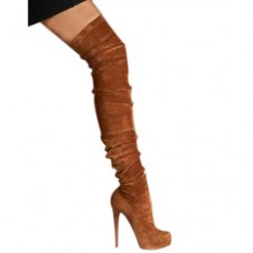 Bottes Christian Louboutin Gazolina 140 mm couleur chocolat