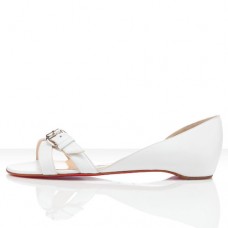 Sandales plates blanches Christian Louboutin Atalanta