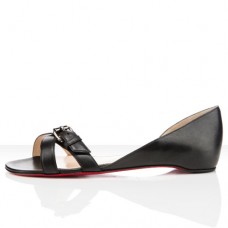 Sandales plates Christian Louboutin Atalanta noires