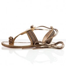Sandales plates Christian Louboutin Hola Nina couleur camel