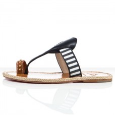 Sandales plates Christian Louboutin Hola Nina bleu marine