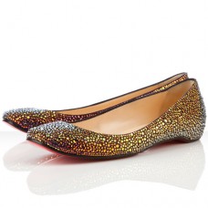 Ballerines Christian Louboutin Gozul Strass Dark Parme