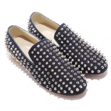 Mocassins à pointes roulantes Christian Louboutin bleus