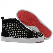 Baskets Christian Louboutin Louis Silver Spikes noires