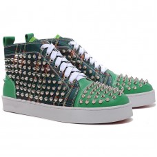 Baskets Christian Louboutin Louis Spikes vertes