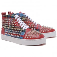 Baskets Christian Louboutin Louis Spikes rouges