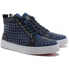 Baskets Christian Louboutin Louis Spikes bleues