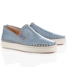 Sandales bateau Christian Louboutin Pik gris clair