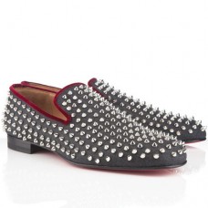 Mocassins Rollerboy Spikes Christian Louboutin bleu marine