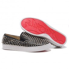 Mocassins bateau à roulettes Christian Louboutin noirs